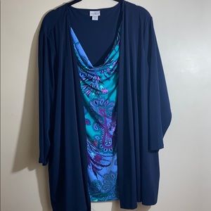 2X Jaclyn Smith Layered Look Blouse